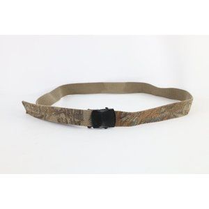 Vintage 90s Distressed Canvas Nylon Camouflage Adjustable Waist Belt Slide Clasp